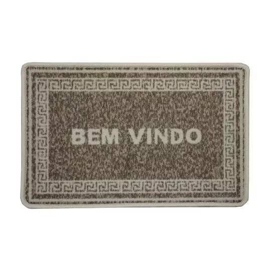 Capacho Bem Vindo- Cinza & Bege Claro- 60x40cm- Niazitex