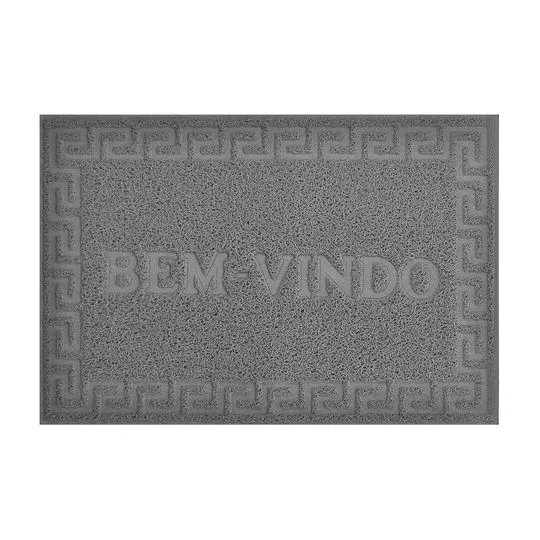 Capacho Bem Vindo- Cinza- 90x60cm- Niazitex