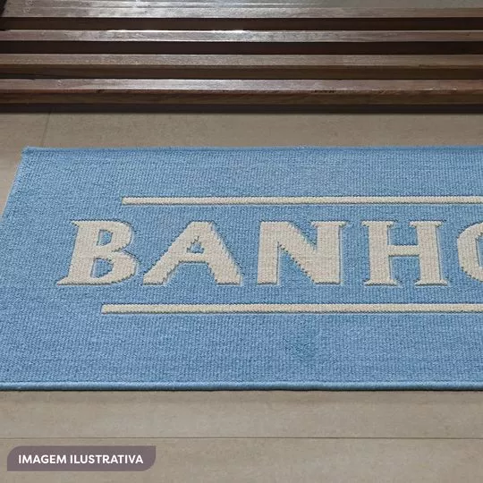 Tapete Para Banheiro Banho- Azul- 80x50cm- Niazitex