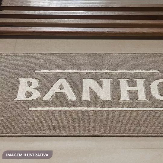 Tapete Para Banheiro Banho- Bege- 80x50cm- Niazitex