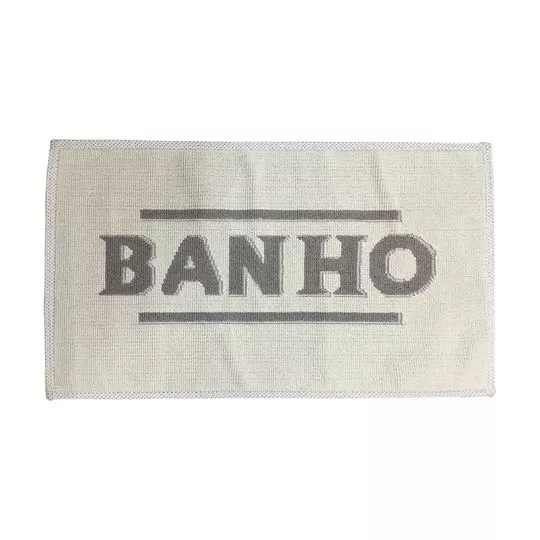 Tapete Para Banheiro Banho- Off White & Bege- 80x50cm- Niazitex