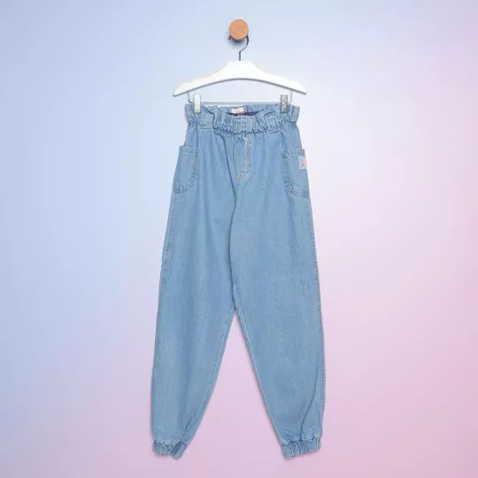 Calça Jeans Jogger- Azul- Mon Sucré
