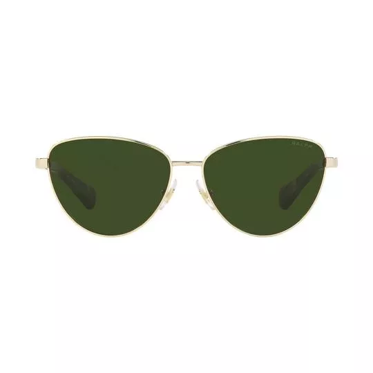 Óculos De Sol Gatinho- Verde Escuro & Dourado- Ralph Lauren
