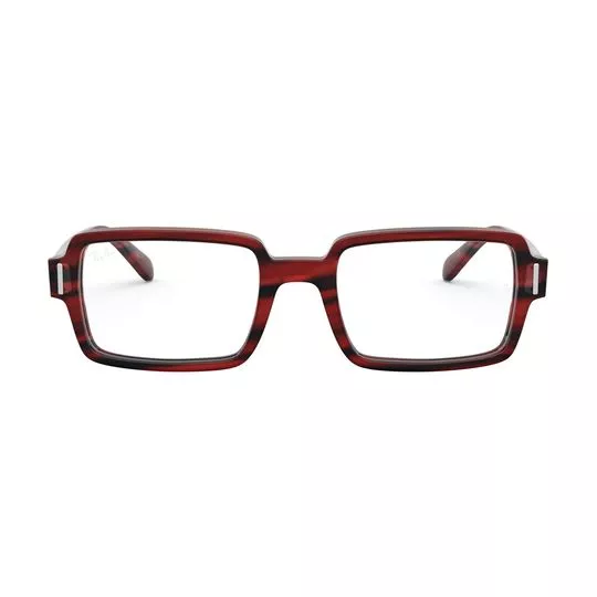 Armação Quadrada Para Óculos De Grau- Vermelha & Preta- Ray Ban