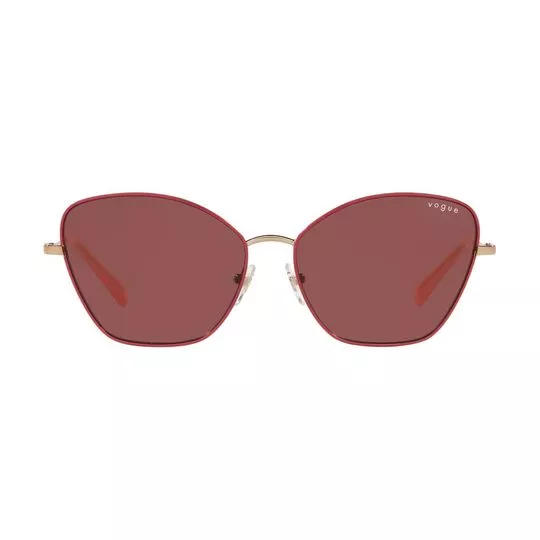 Óculos De Sol Gatinho- Vermelho & Dourado- Vogue Eyewear
