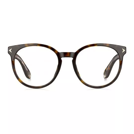 Óculos Receituário Arredondado- Marrom Escuro & Amarelo Escuro- Givenchy