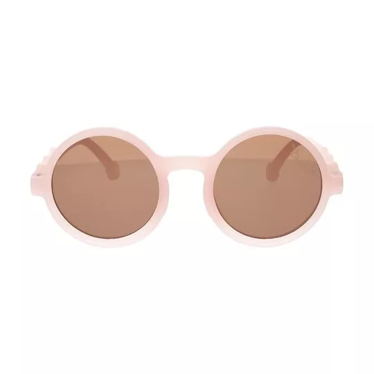 Óculos De Sol Arredondado- Rosa & Bege- Mon Sucré
