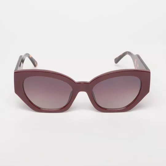 Óculos de Sol Gatinho- Vermelho Escuro & Bege- Les Bains Paris