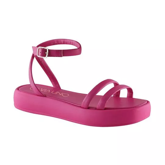 Sandália Plataforma Com Tiras- Pink- VIA UNO