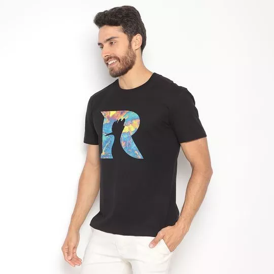 Camiseta R- Preta & Azul- Reserva