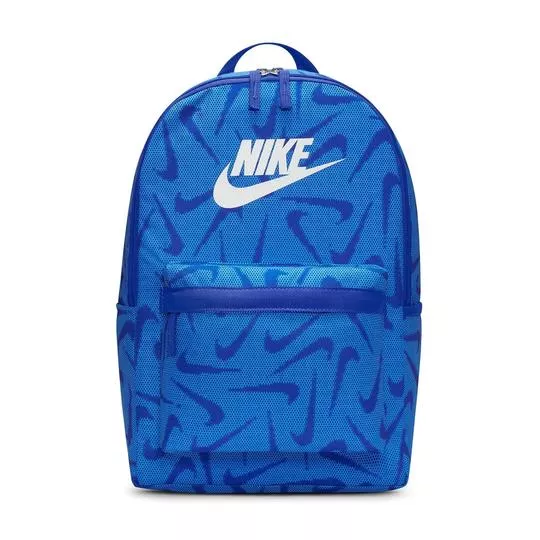 Mochila Nike Heritage Backpack Lenti Swoosh- Azul Claro & Branca- Nike