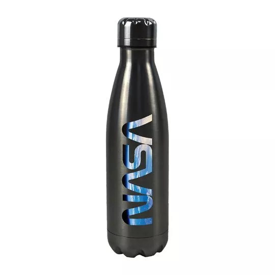 Garrafa Termica- Inox & Preto- 500ml