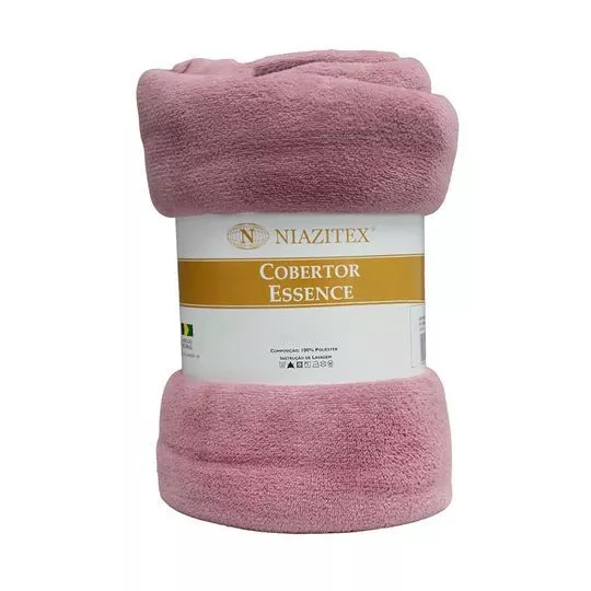 Cobertor Em Plush Essence Casal- Rosa- 180x220cm- Niazitex