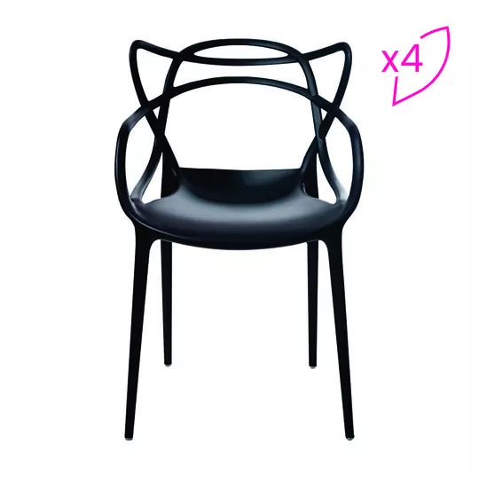 Conjunto De Cadeiras Allegra- Preto- 4PçsRivatti