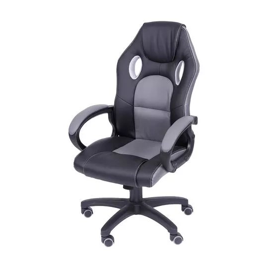 Cadeira Office Gamer- Cinza & Preta- 117x60x51cmOr Design