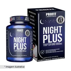 Triptofano Night Plus<BR>- 60 Cápsulas<BR>- Profit Labs