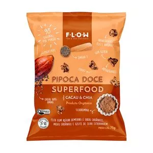Pipoca Doce<BR>- Cacau & Chia<BR>- 75g<BR>- Flow Food
