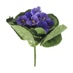 Buquê Permanente Buquê Violeta Artificial<BR>- Roxo & Verde Escuro<BR>- 19x7,5x16cm<BR>- Casa Real Flores