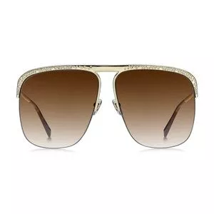 Óculos De Sol Quadrado<BR>- Marrom & Dourado<BR>- Givenchy
