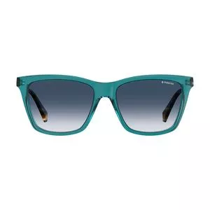 Óculos De Sol Retangular<BR>- Azul Escuro & Laranja<BR>- Polaroid