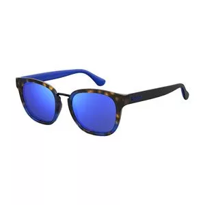 Óculos De Sol Retangular<BR>- Azul & Marrom<BR>- Havaianas