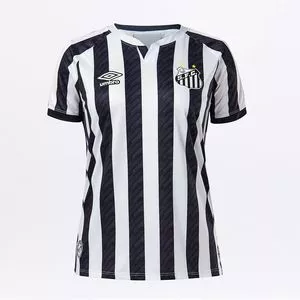 Camisa Santos Oficial 2020®<BR>- Preta & Branca<BR>- Umbro
