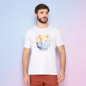 Camiseta Indigo Waves<BR>- Branca & Amarela