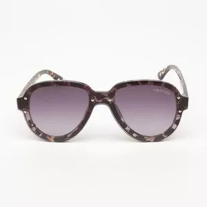 Óculos De Sol Arredondado<BR>- Vinho & Marrom Escuro<BR>- Triton Eyewear