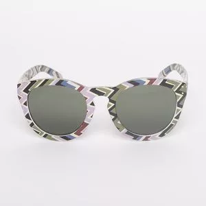 Óculos De Sol Arredondado<BR>- Verde Militar & Lilás<BR>- Triton Eyewear