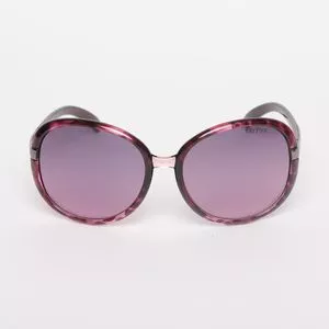 Óculos De Sol Arredondado<BR>- Roxo & Preto<BR>- Triton Eyewear