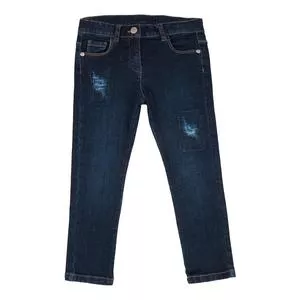 Calça Jeans Skinny Com Puídos<BR>- Azul Marinho<BR>- Chicco
