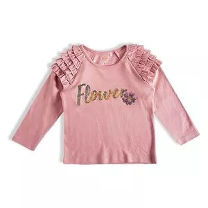 Camiseta Flower<BR>- Rosa & Amarela