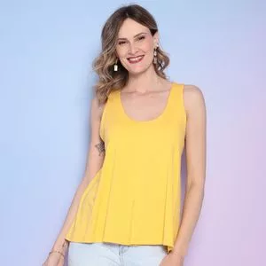 Blusa Com Recortes<BR>- Amarela