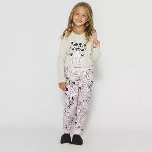 Pijama Infantil Disney®<BR>- Cinza Claro & Rosa Claro<BR>- Evanilda