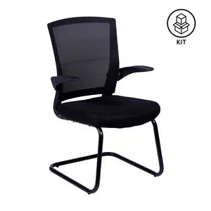 Jogo De Cadeiras Office Swift<BR>- Preto<BR>- 2Pçs<BR>- Or Design