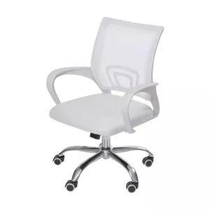 Cadeira Office<BR>- Branca & Prateada<BR>- 93x60x59,5cm<BR>- Or Design