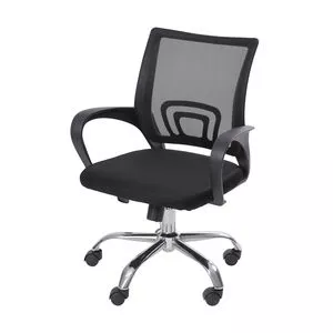 Cadeira Office<BR>- Preta & Prateada<BR>- 93x60x59,5cm<BR>- Or Design