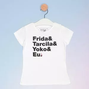 Camiseta Com Inscrições<BR>-Branca & Preta