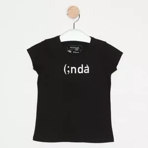 Camiseta Com Inscrição<BR>-Preta & Branca