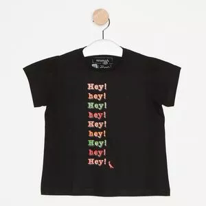 Camiseta Hey<BR>-Preta & Verde