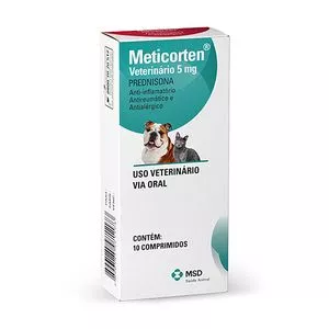Meticorten 5mg<BR>- Via Oral<BR>- 10 comprimidos<BR>- MSD