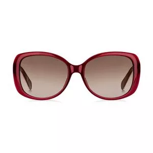 Óculos De Sol Retângular<BR>- Marrom & Vermelho Escuro<BR>- Kate Spade