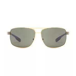Óculos De Sol Quadrado<BR>- Cinza Escuro & Dourado