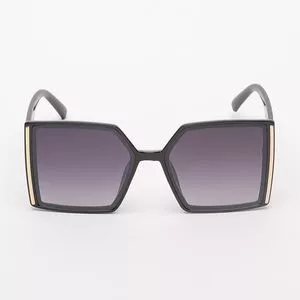 Óculos De Sol Quadrado<BR>- Preto & Dourado