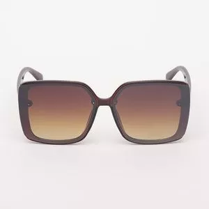 Óculos De Sol Quadrado<BR>- Marrom Claro & Marrom