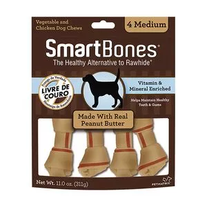 Smartbones Medium<BR>- Manteiga De Amendoim<BR>- 311g<BR>- Smartbones