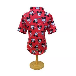 Blusa Mickey® Em Plush<BR>- Vermelha & Preta<BR>- 22x34cm<BR>- Fabrica Pet