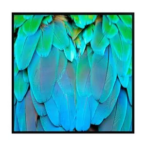 Quadro Asas De Pássaro<BR>- Azul Claro & Verde<BR>- 50x50x3cm<BR>- Arte Própria