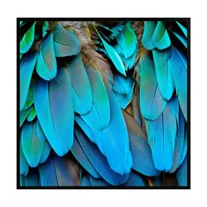 Quadro Asas De Pássaro<BR>- Azul Claro & Verde<BR>- 50x50x3cm<BR>- Arte Própria