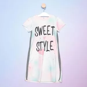 Vestido Sweet Style<BR>- Rosa Claro & Preto